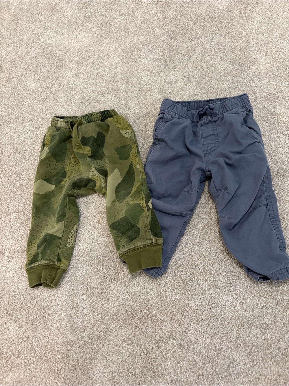 Toddler Olive Camo and Navy Pull-On Pants - Bundle of 2